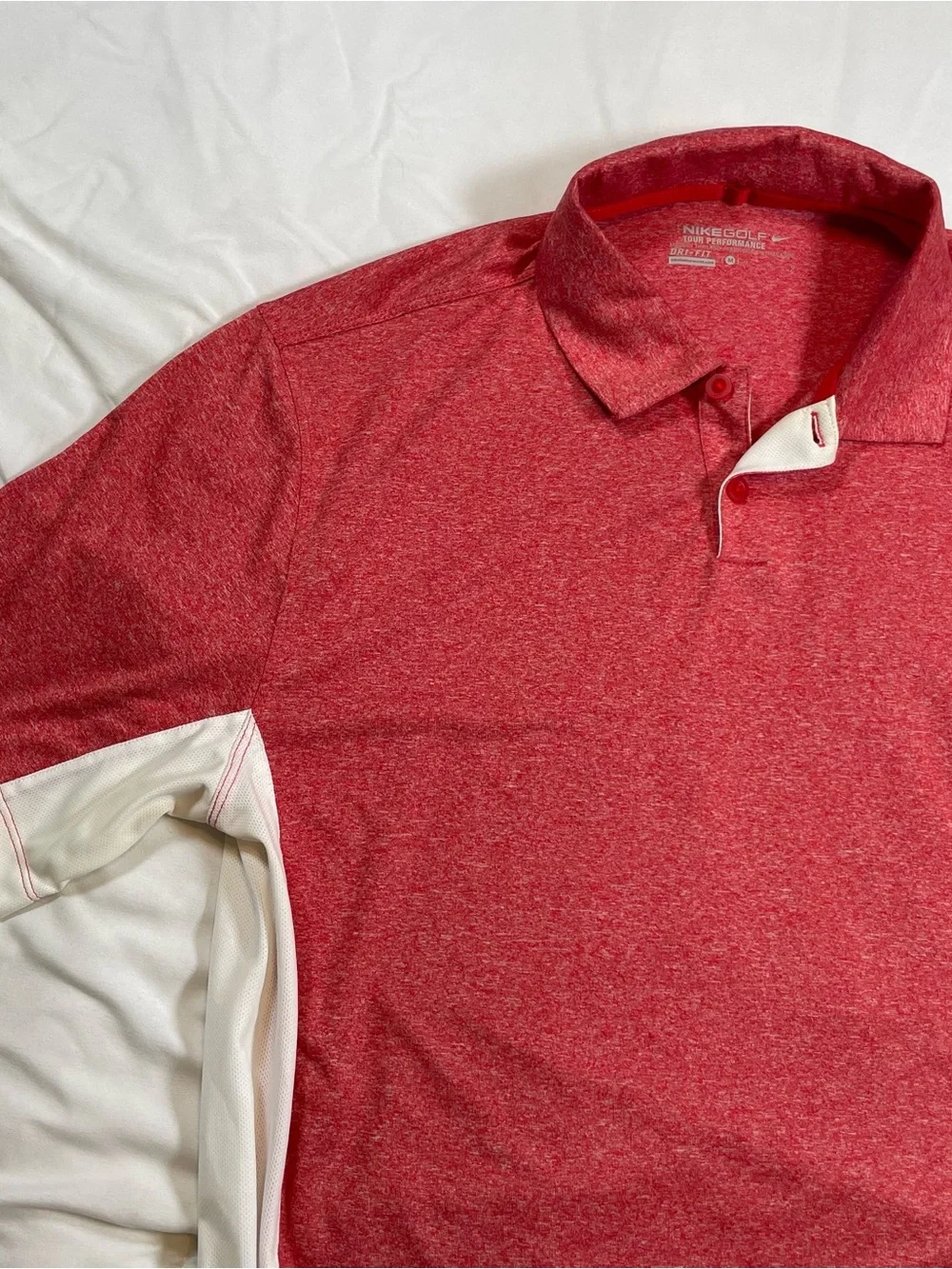 Nike Golf Tour Performance Dri-FIT Heather Red Polo Shirt Men’s Medium Golfcore